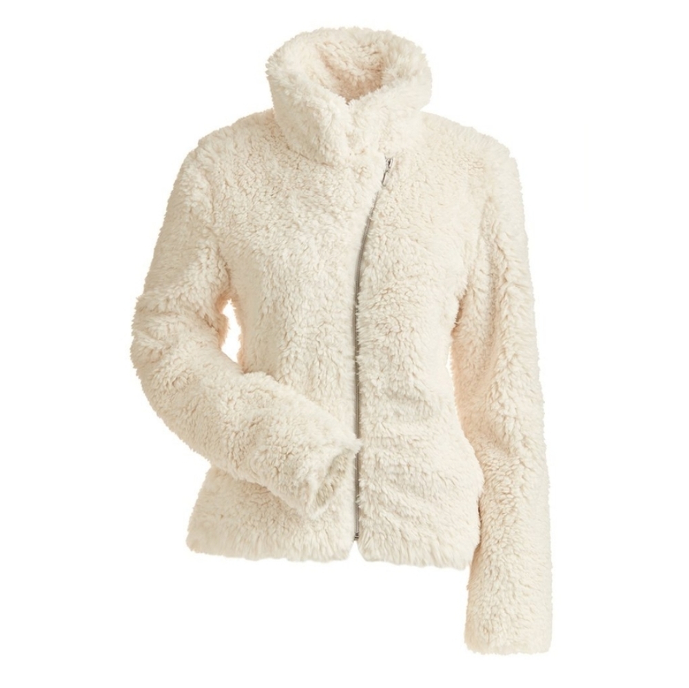 Sweet Rain White Plush Zip Up Jacket M